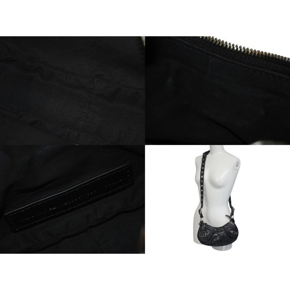 BALENCIAGA LE CAGOLE XS One Shoulder Hobo bag black leather - Picture 10 of 10
